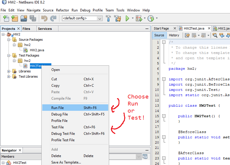 Running a Unit Test in NetBeans