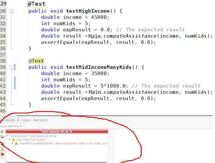 Viewing the Results of Running a Unit Test in NetBeans