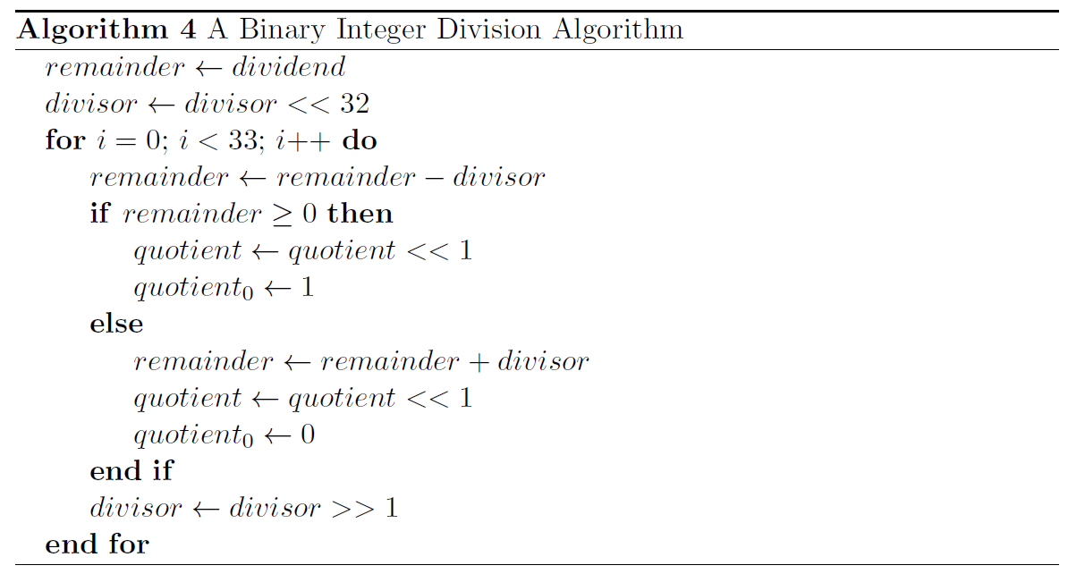 Division with a Simple Algorithm