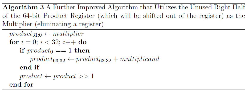 Multiplication using a 32-bit ALU and Reduced Hardware