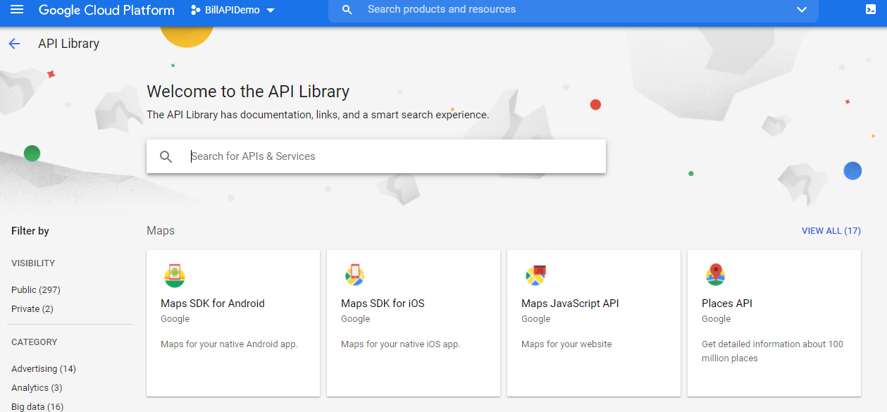 Google API Library of Services