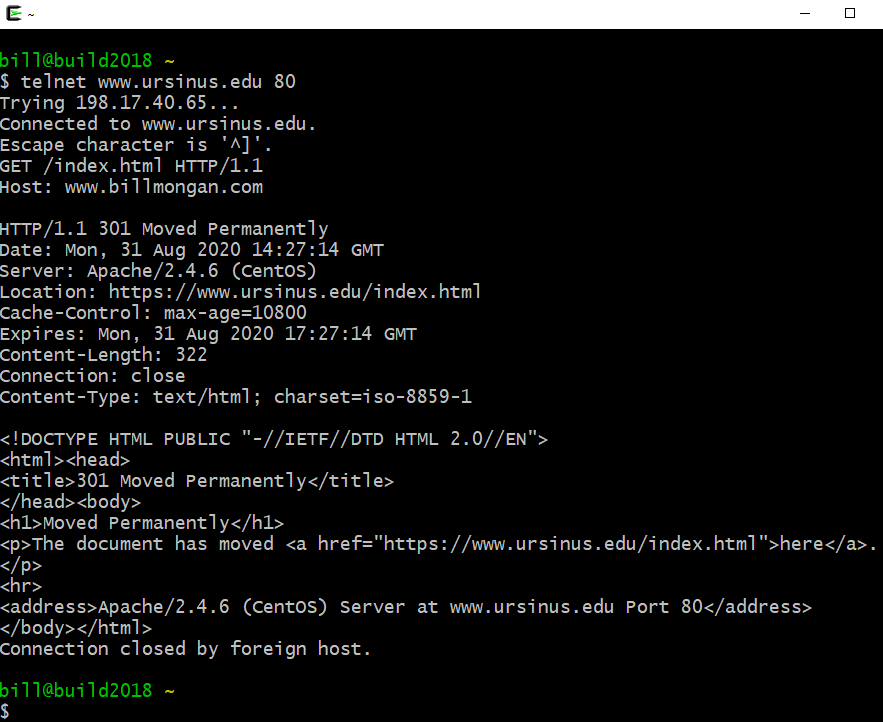 HTTP Request with Telnet
