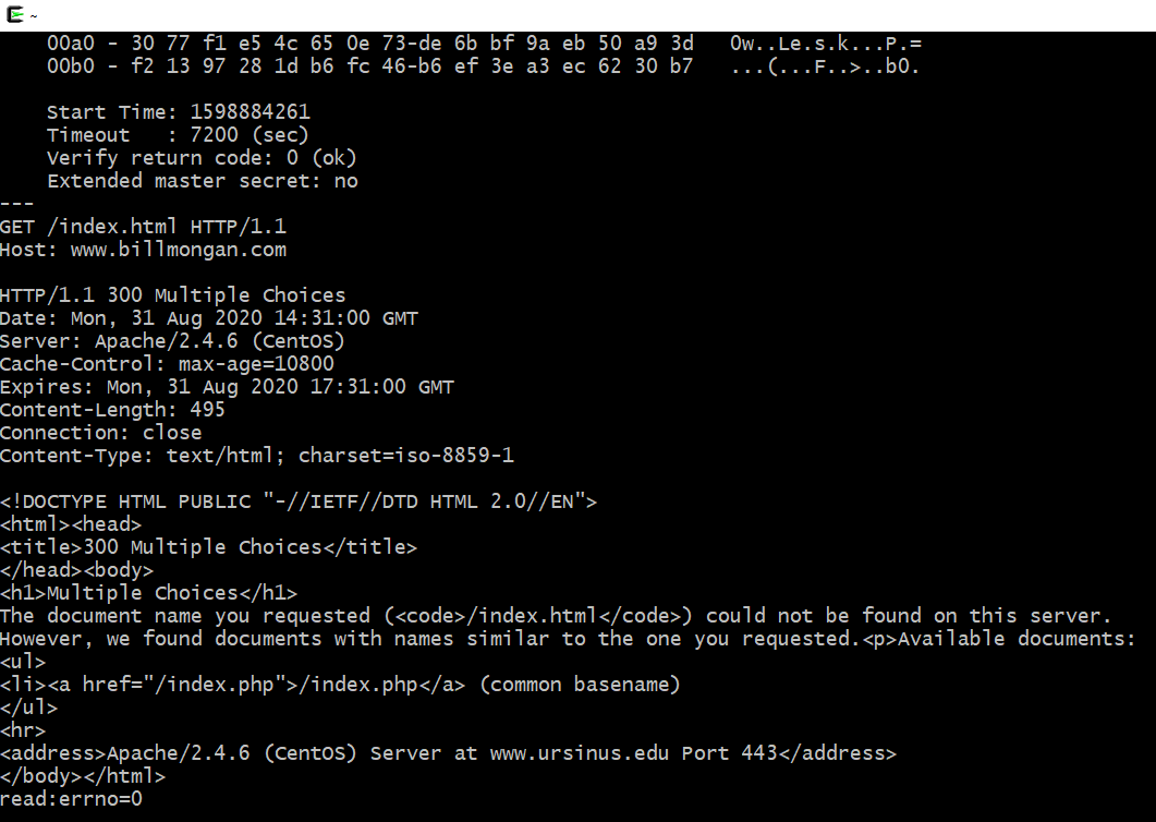 HTTPS Request with Telnet