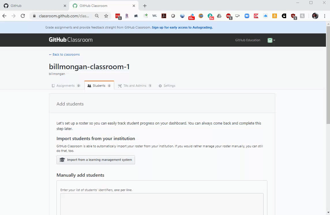 Setting Up the Class Roster Including TA Access